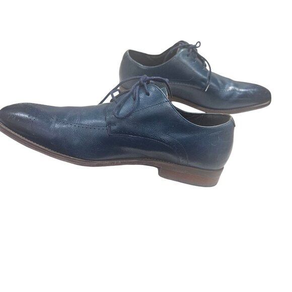 Stacy Adams Men's Blue Leather Dress Shoes Size 10.5 M Ballard Oxford Style - Picture 8 of 13